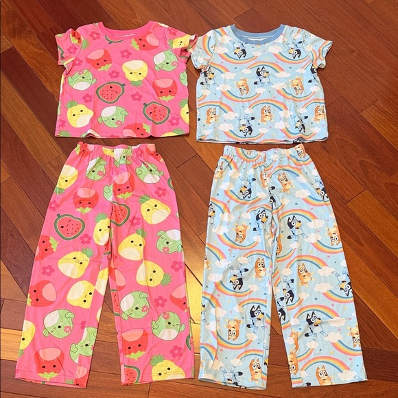 Other - Kids Cartoon Pajama Set - Pink and Blue